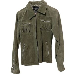 Selene Sport Vintage Leather Fringe Jacket Size Small.
